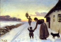 Hans Andersen Brendekilde, Die Ankunft des Weihnachtsbaumes Hans Andersen Brendekilde, Die Ankunft des Weihnachtsbaumes