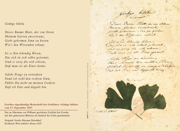 Goethe Gedicht, Ginkgo