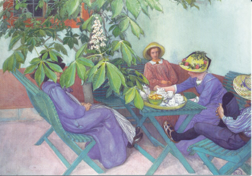 Carl Larsson, Teestunde unter Kastanienblüten