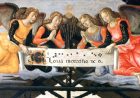 Domenico Ghirlandaio, Anbetung der Könige - Ausschnitt: Vier Engel Domenico Ghirlandaio, Anbetung der Könige - Ausschnitt: Vier Engel