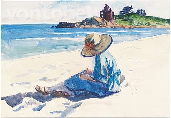 Edward Hopper, Jo, am Strand von Good Harbor zeichnend (1923/24)